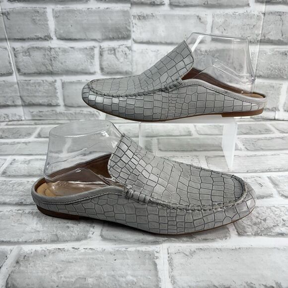 BOC Born Capricorn Women's Size 8 Blue Leather Crocodile Slip On Mules - Picture 1 of 10